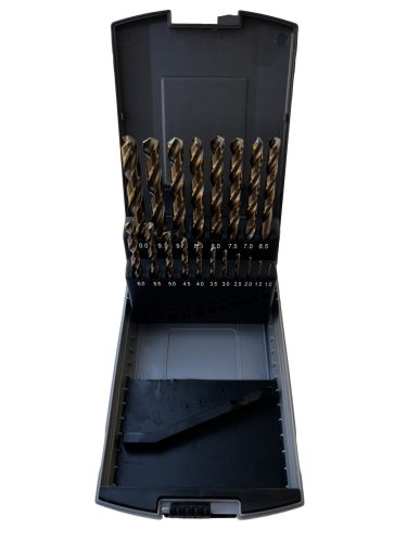 HSS-CO Kobaltos fém csigafúró készlet 19 db-os, 1-10 mm / 0,5 mm DIN338