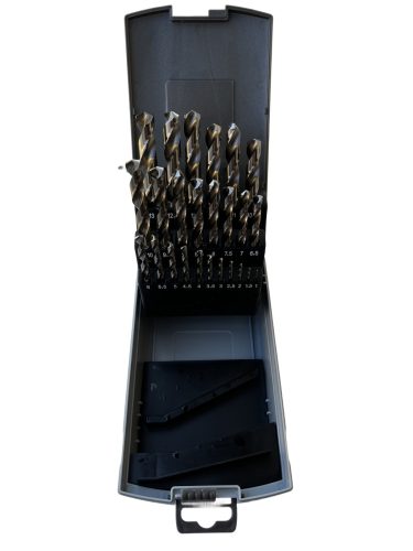 HSS-G Hengeresszárú fém csigafúró készlet DIN338, 25 db-os 1-13 mm / 0,5 mm